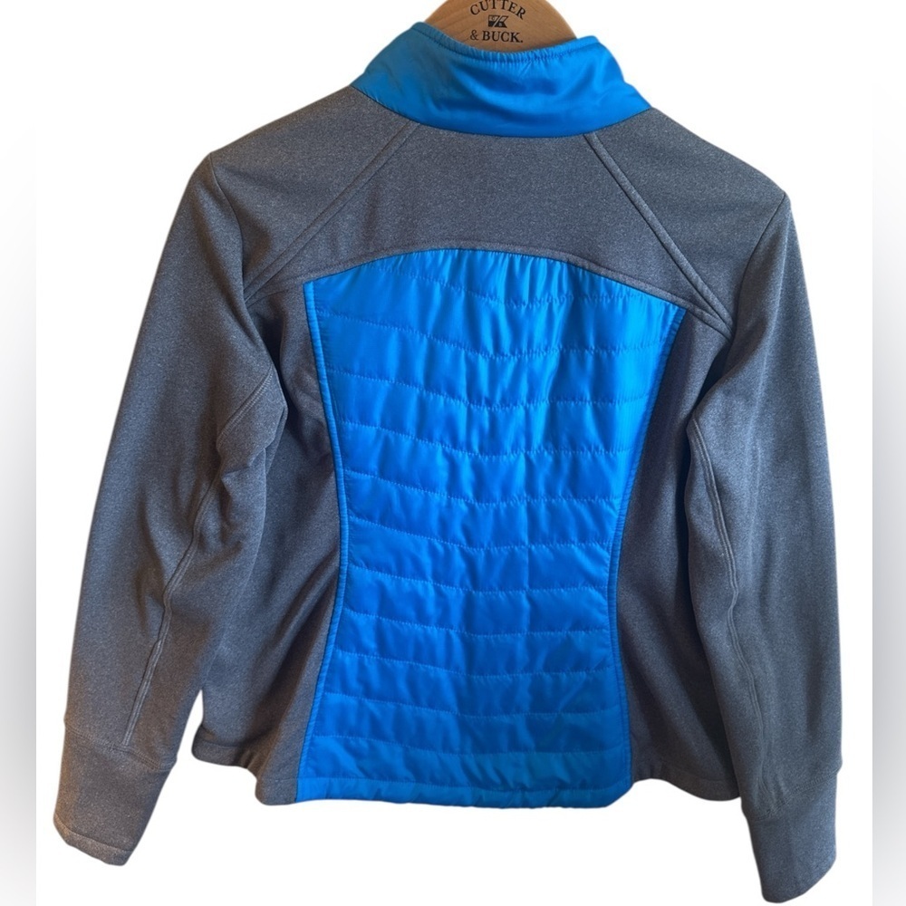 Exertek Jacket Size PL Blue Gray Full Front Zipper Stand Collar Lightweight - Picture 6 of 13